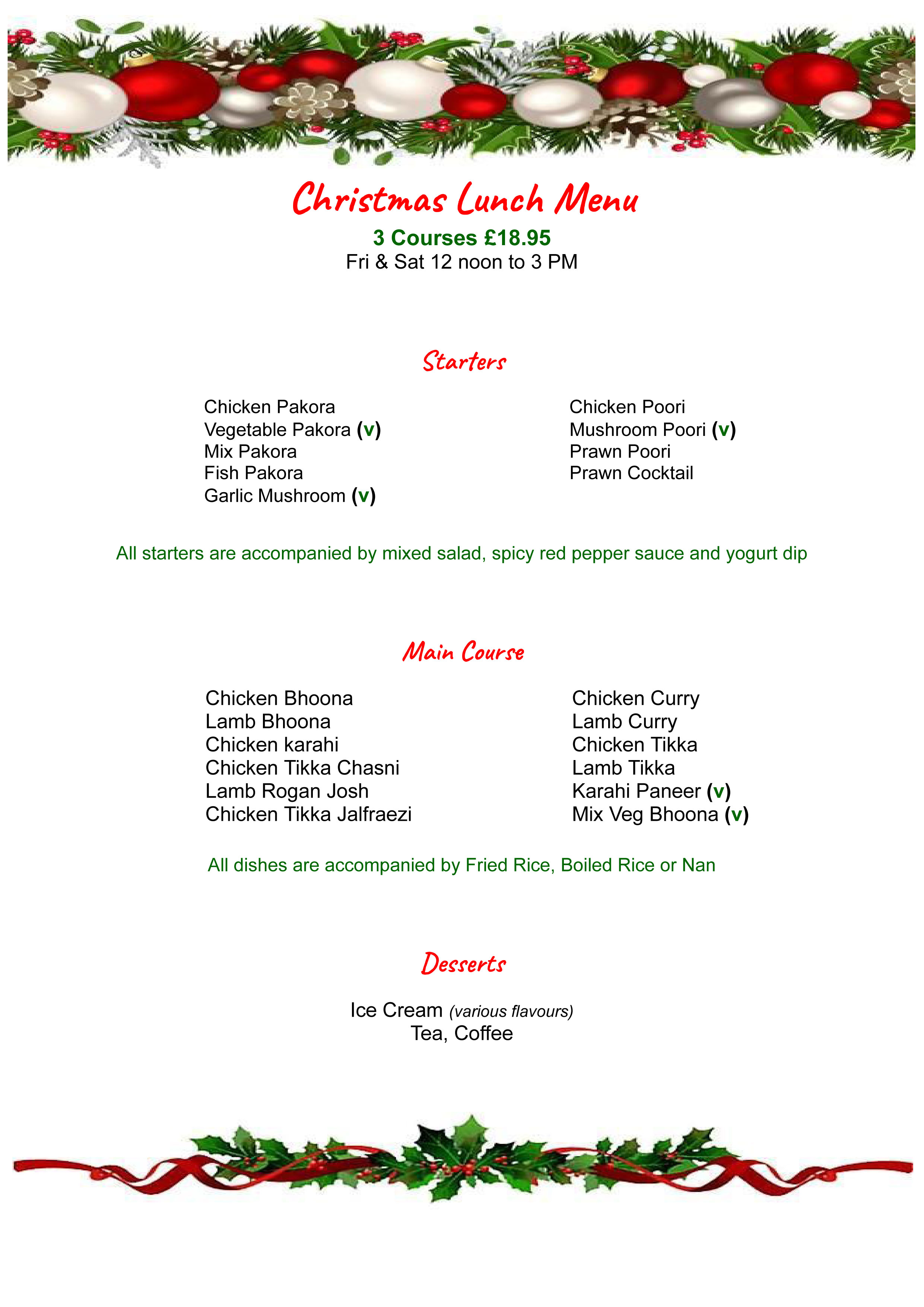 christmas lunch menu hamilton